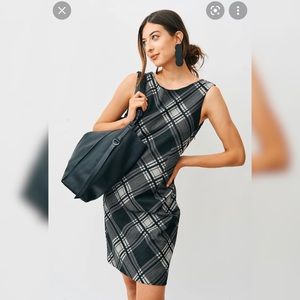 MaxMara Plaid Check Stretch Pencil Dress Classic Office Dress Above Knee Stretch